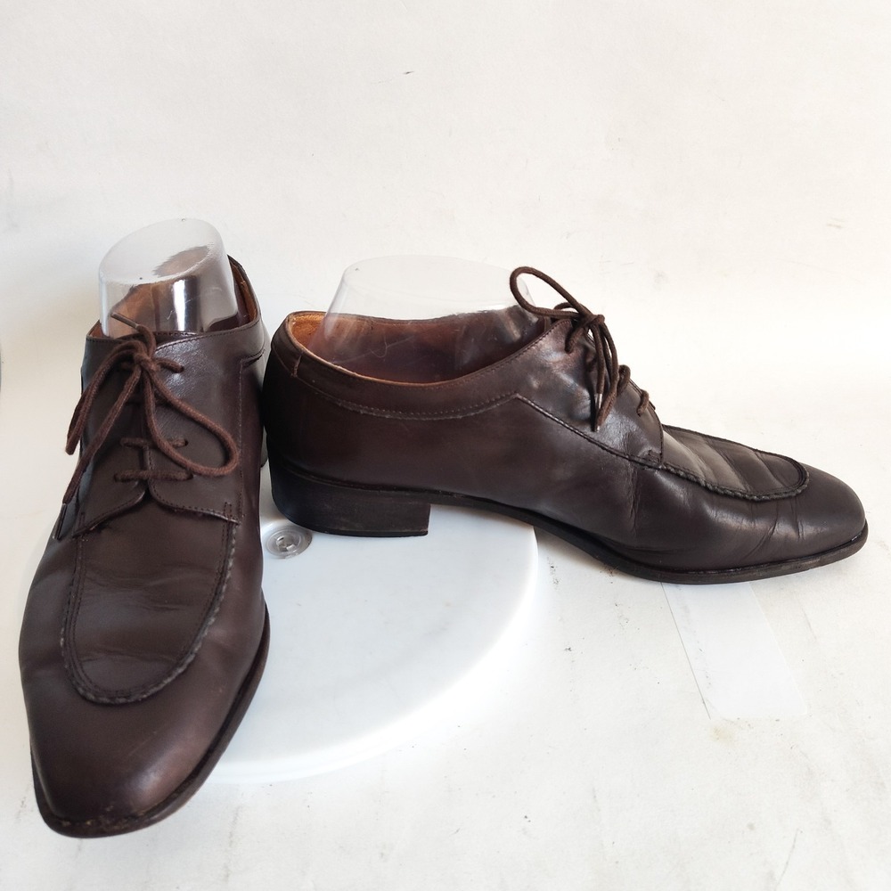 Vintage Bally Oxford Brogues Flats Womens 10 / 40.5  Leather Lace Up Adige Italy